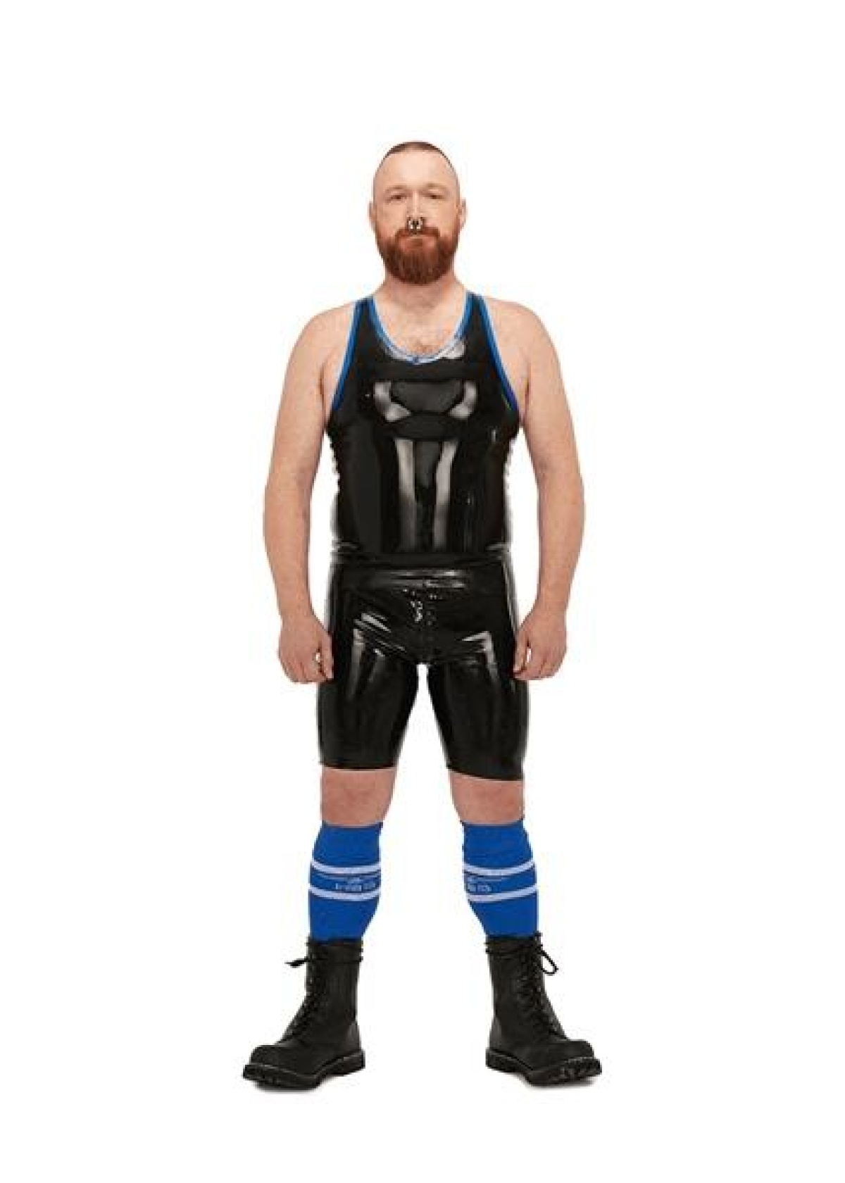 Mister B Rubber Muscle Shirt Black Blue