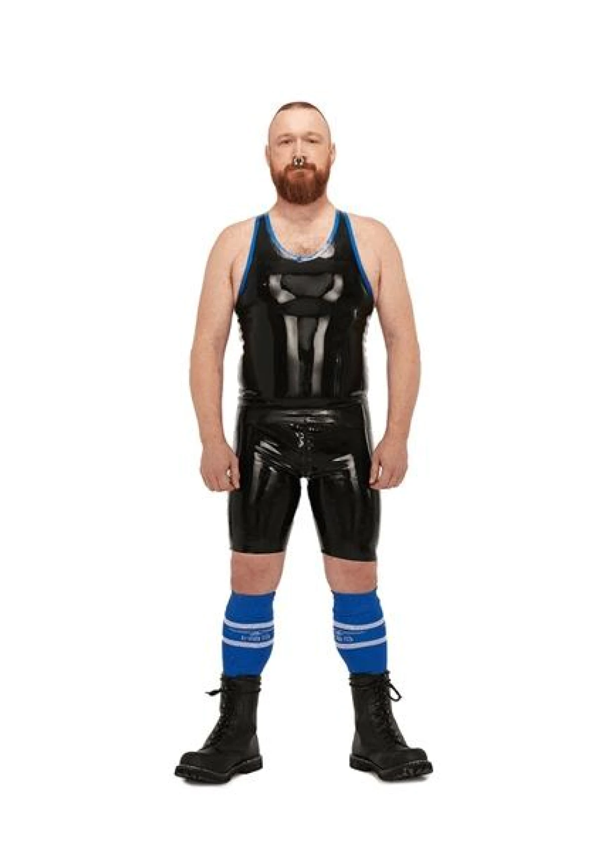 Mister B Rubber Muscle Shirt Black Blue