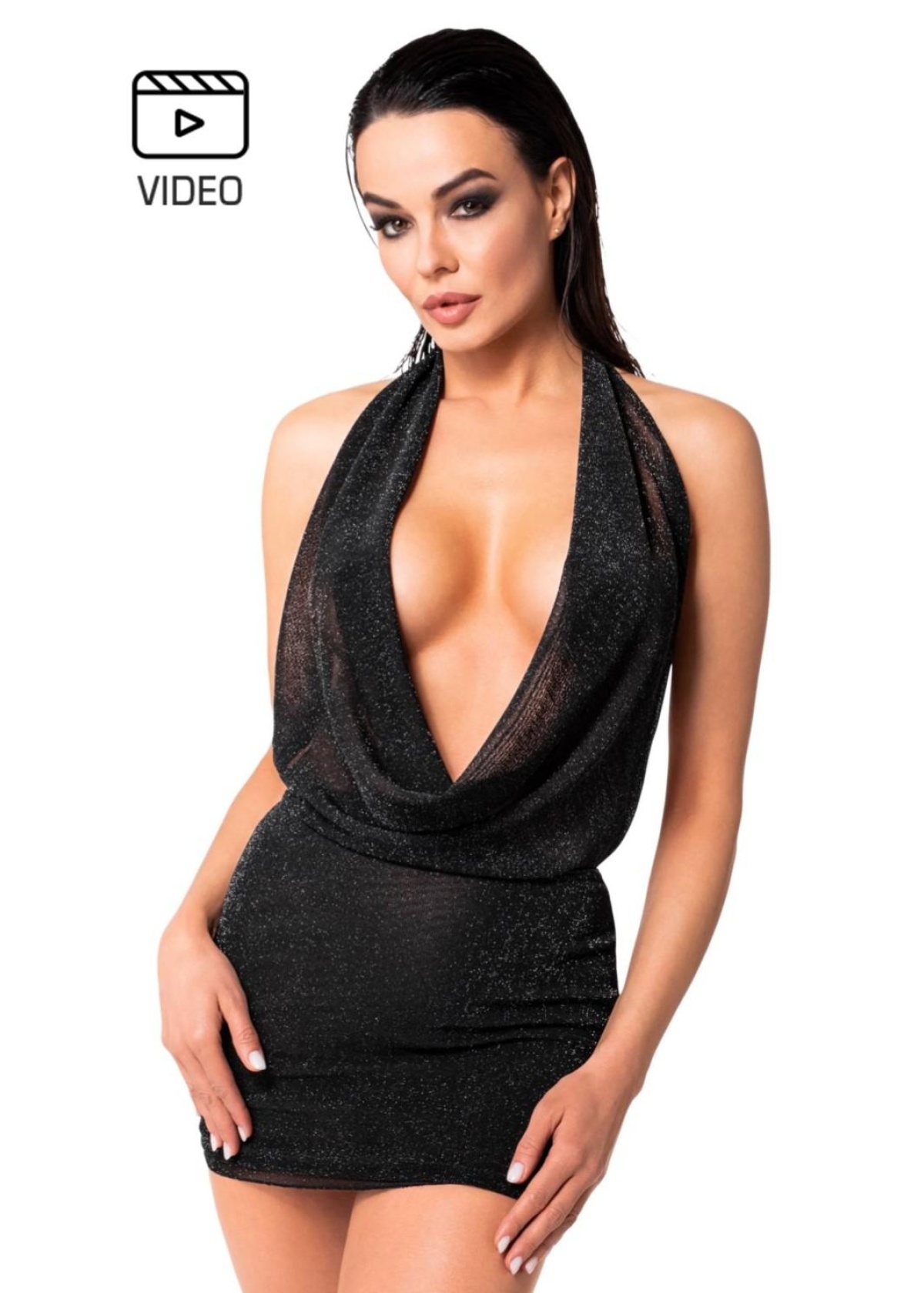 Luminara shiny tulle mini dress