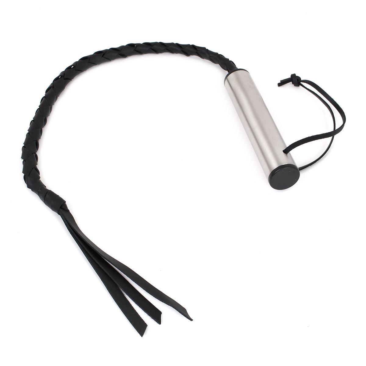 Leather Whip Braided - Aluminum Handle