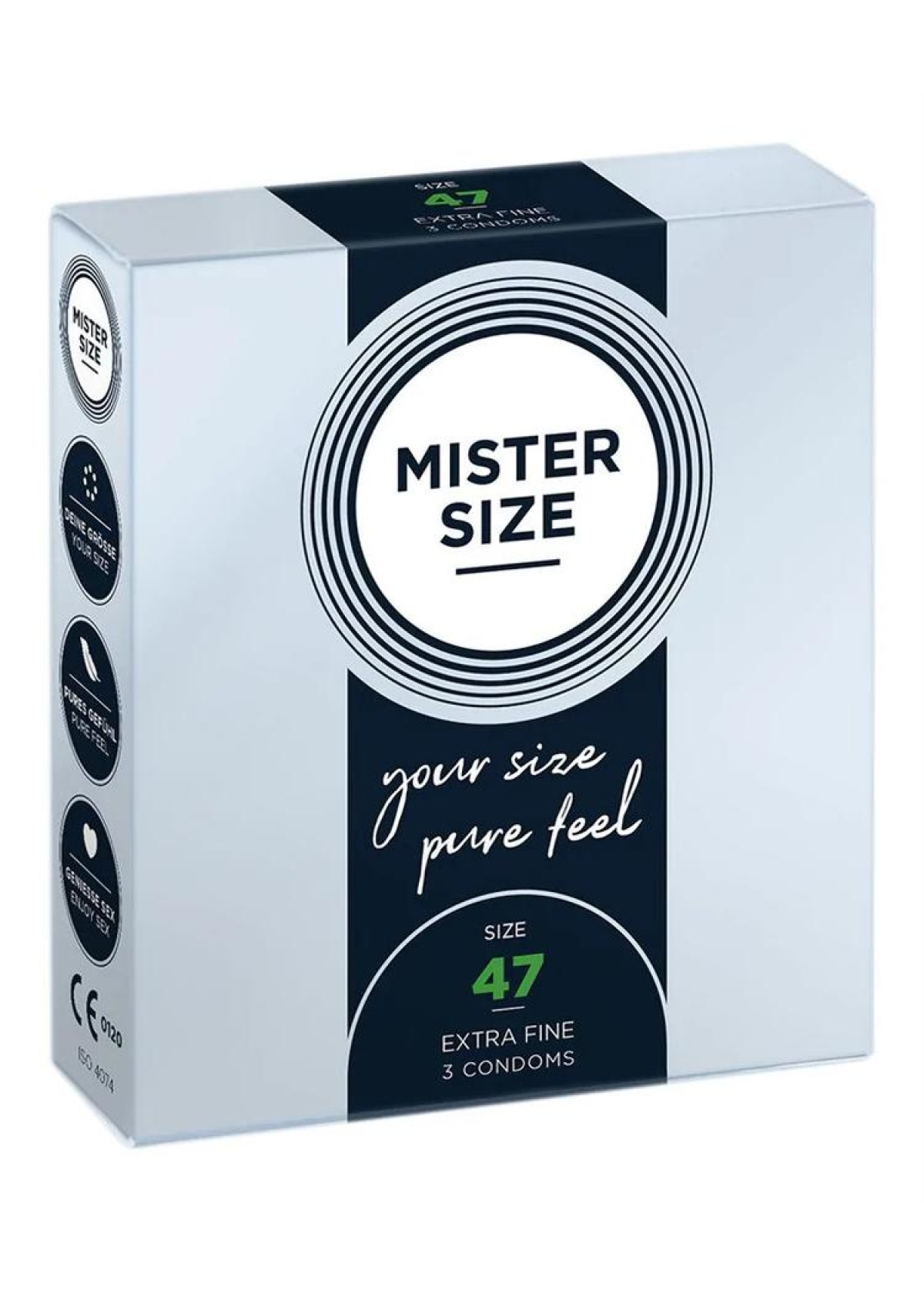 Pure Feel - Condoms 47 mm - 3 Pack