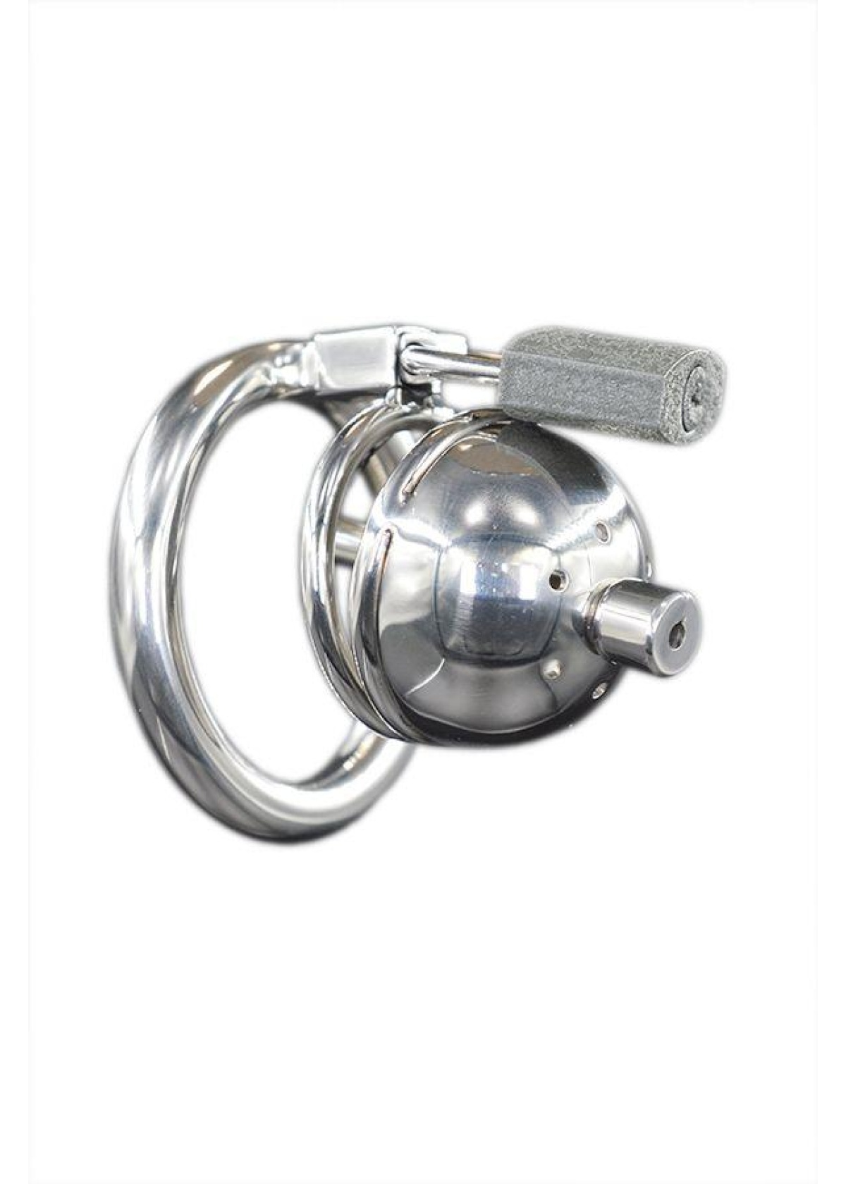Steel Mini Chastity Cage with Plug