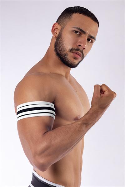 Mister B Neoprene Biceps Band Black White