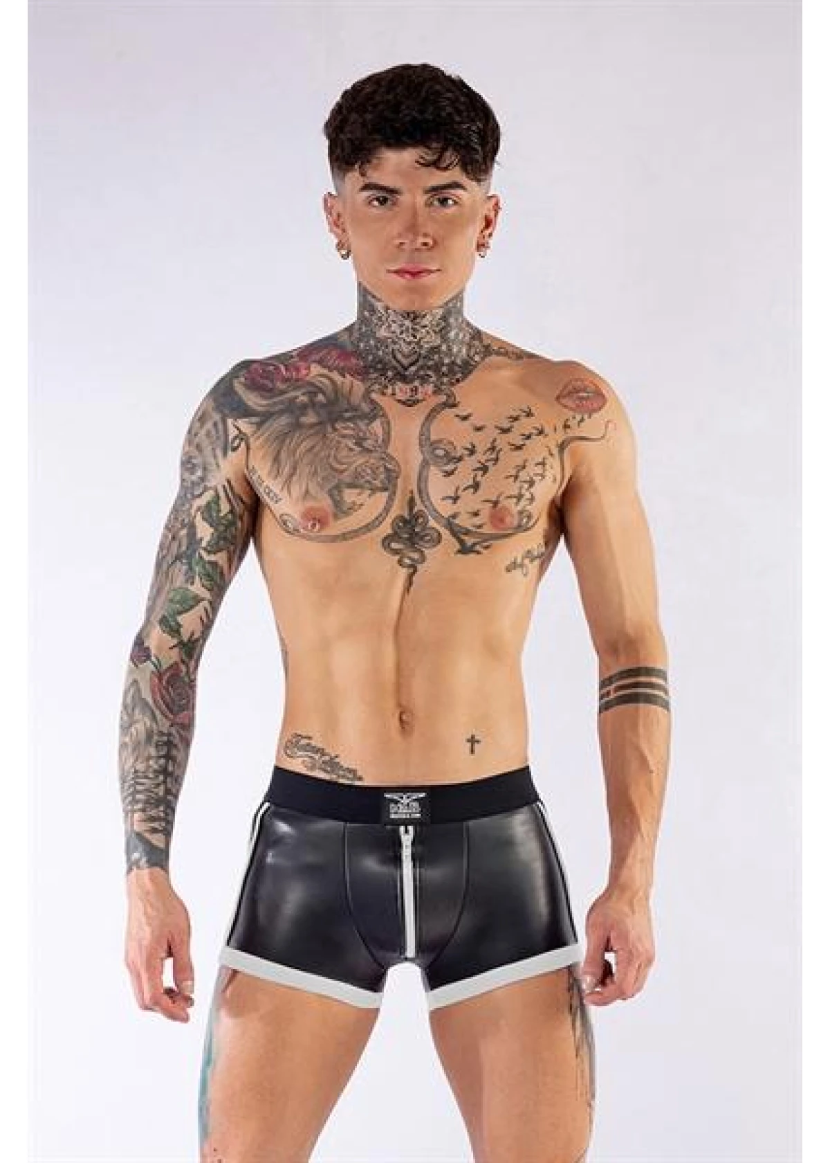Mister B Neoprene Pouch Shorts Black White