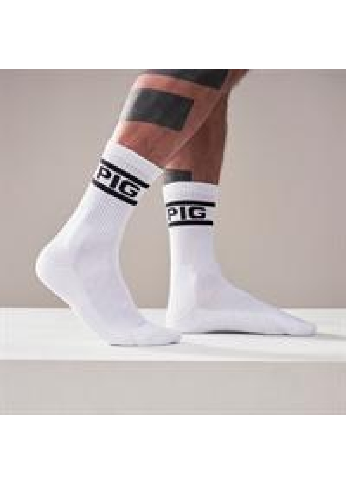 Mister B Crew Socks Pig 2-Pack White