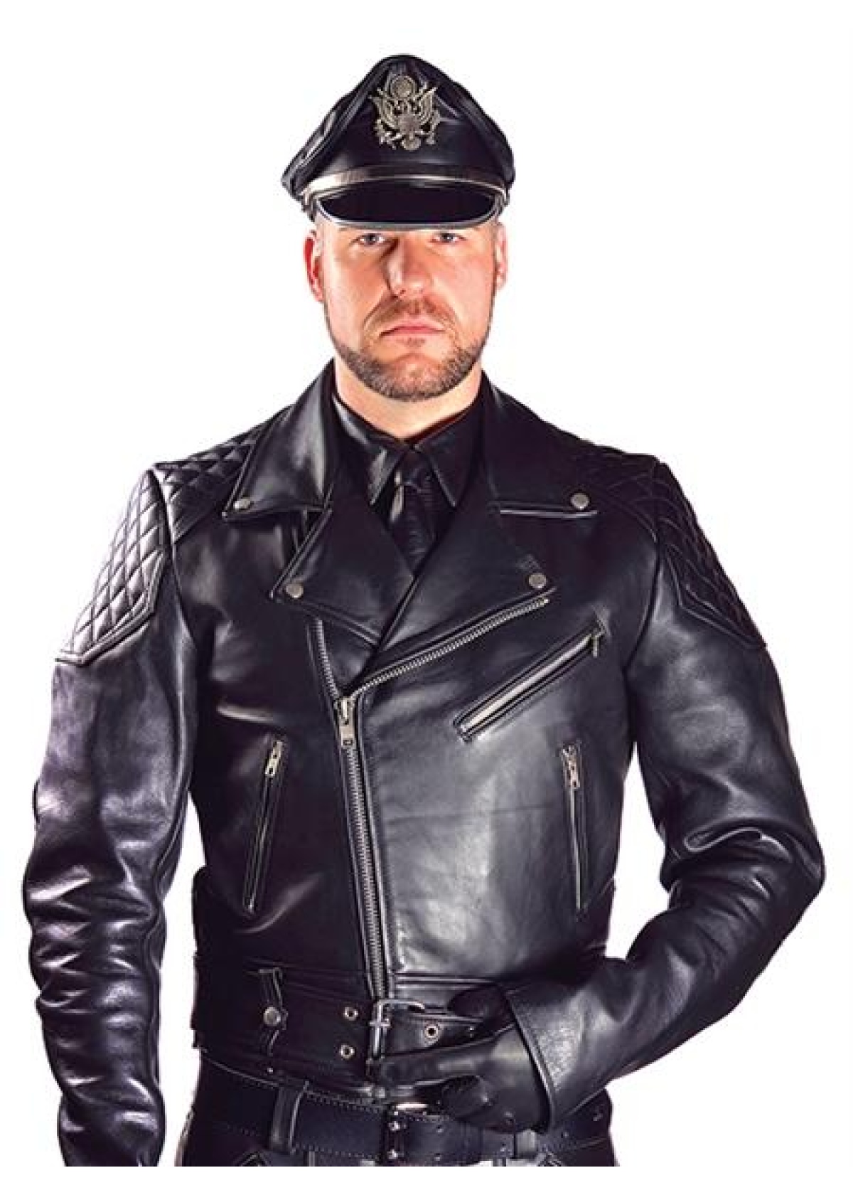 Mister B Leather Jacket With Belt