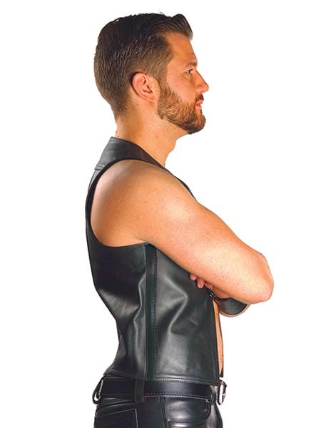 Mister B Leather Muscle Vest Black