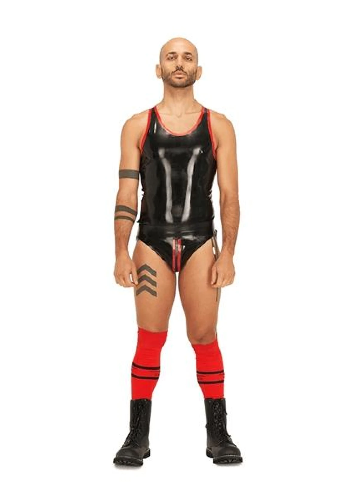 Mister B Rubber Muscle Shirt Black Red