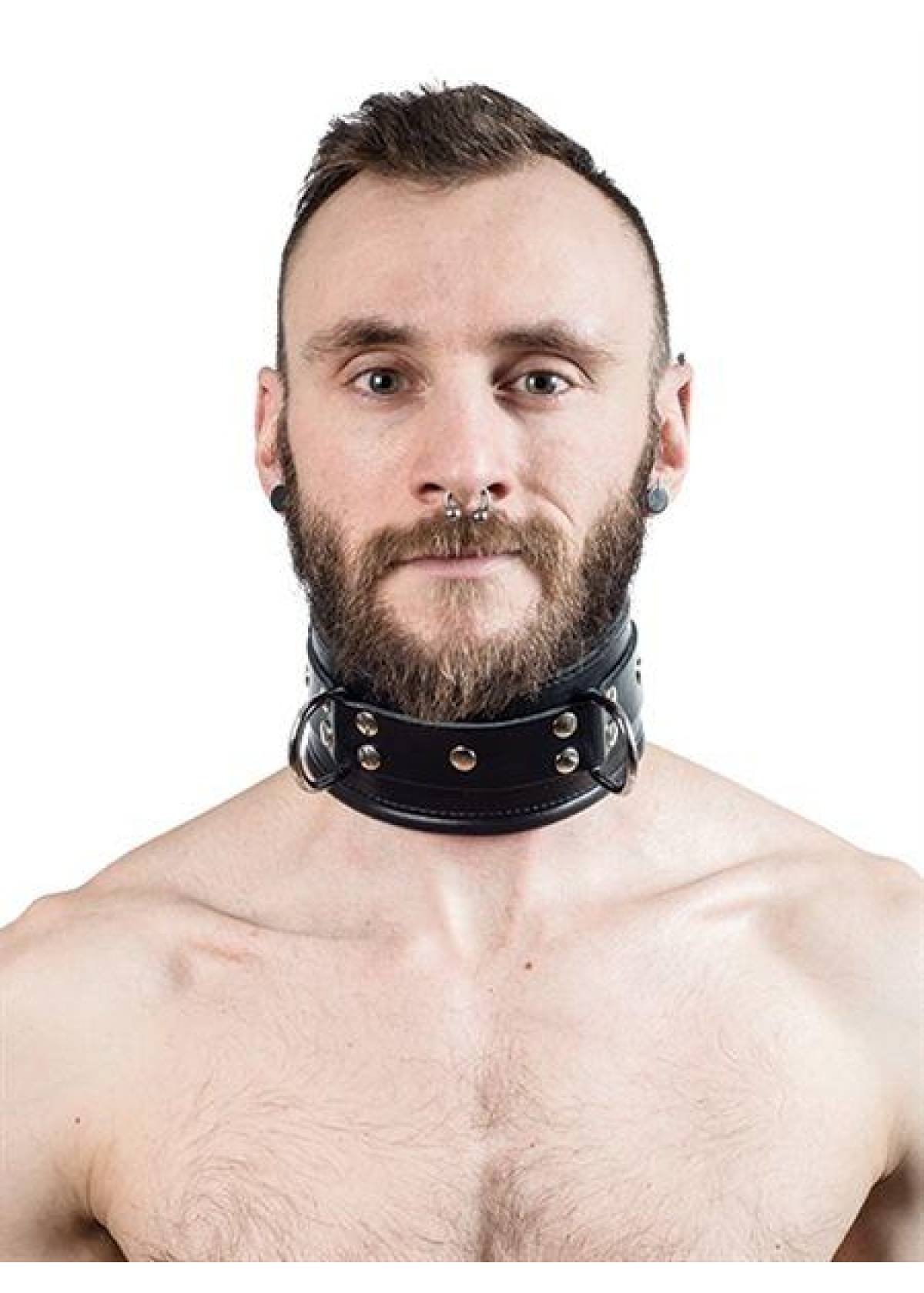 Mister B Leather Slave Collar Black Padding