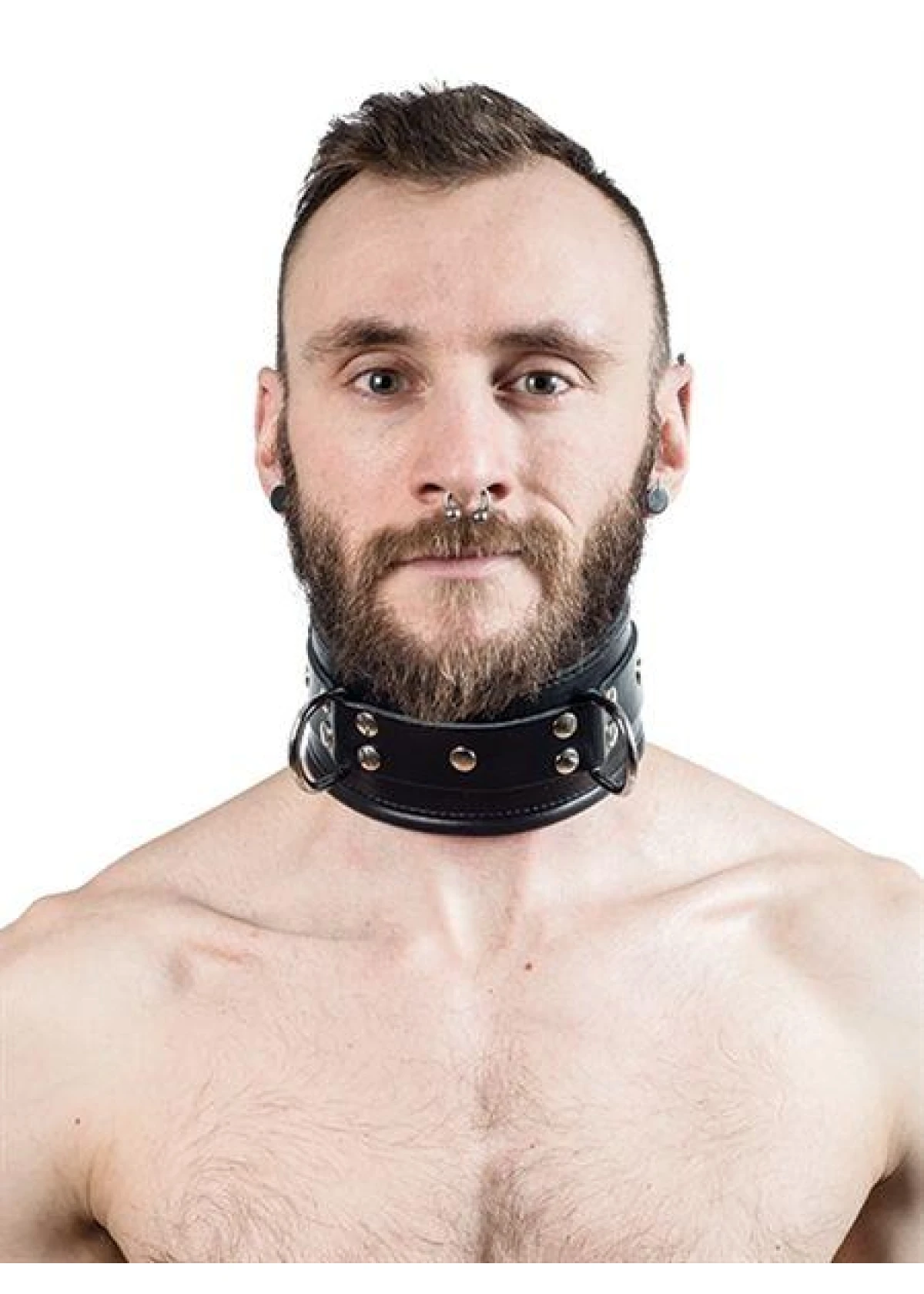 Mister B Leather Slave Collar Black Padding