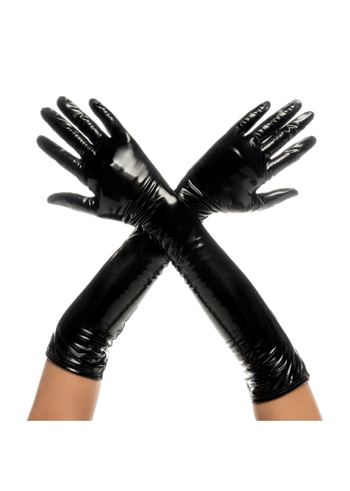Cruella - High Gloss Gloves - Gloss Black
