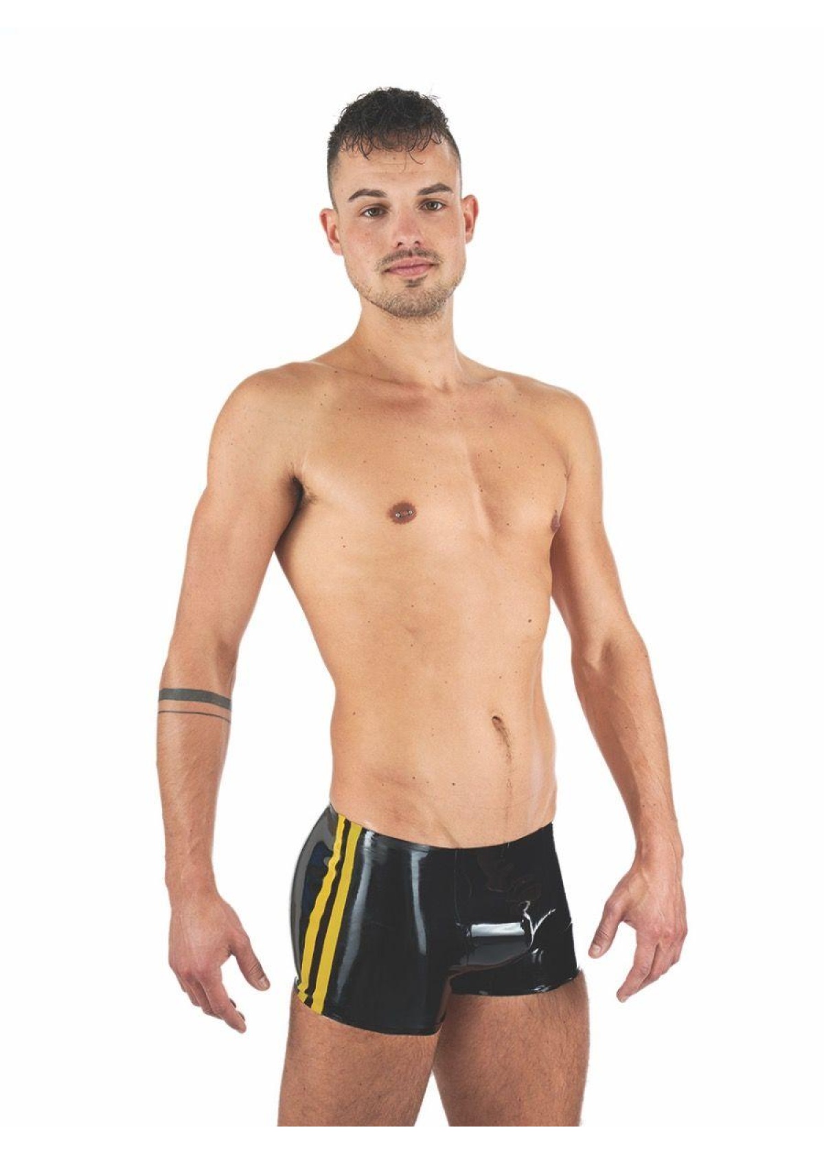 Mister B Rubber Trunks Black Yellow