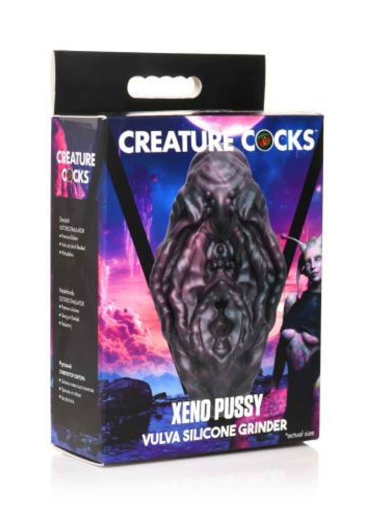 XR Brands - Xeno Pussy Vulva Silicone Grinder - Red & Black