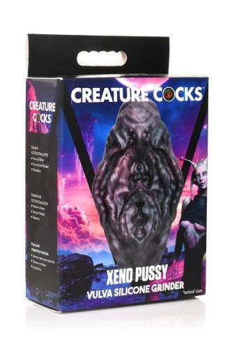 XR Brands - Xeno Pussy Vulva Silicone Grinder - Red & Black