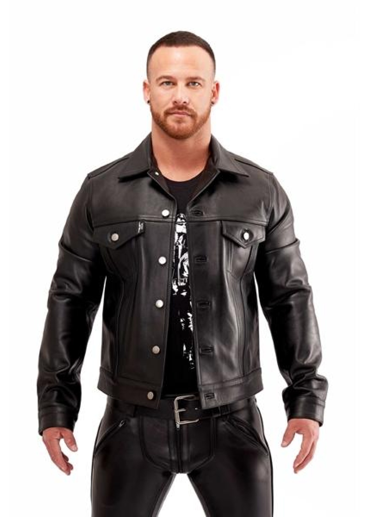 Mister B Leather Trucker Jacket