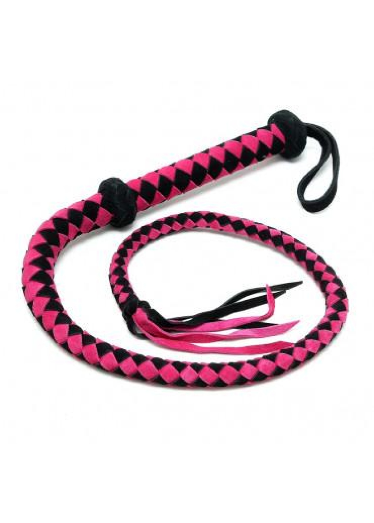 Arabian Bull Whip (110 cm) - Black & Pink