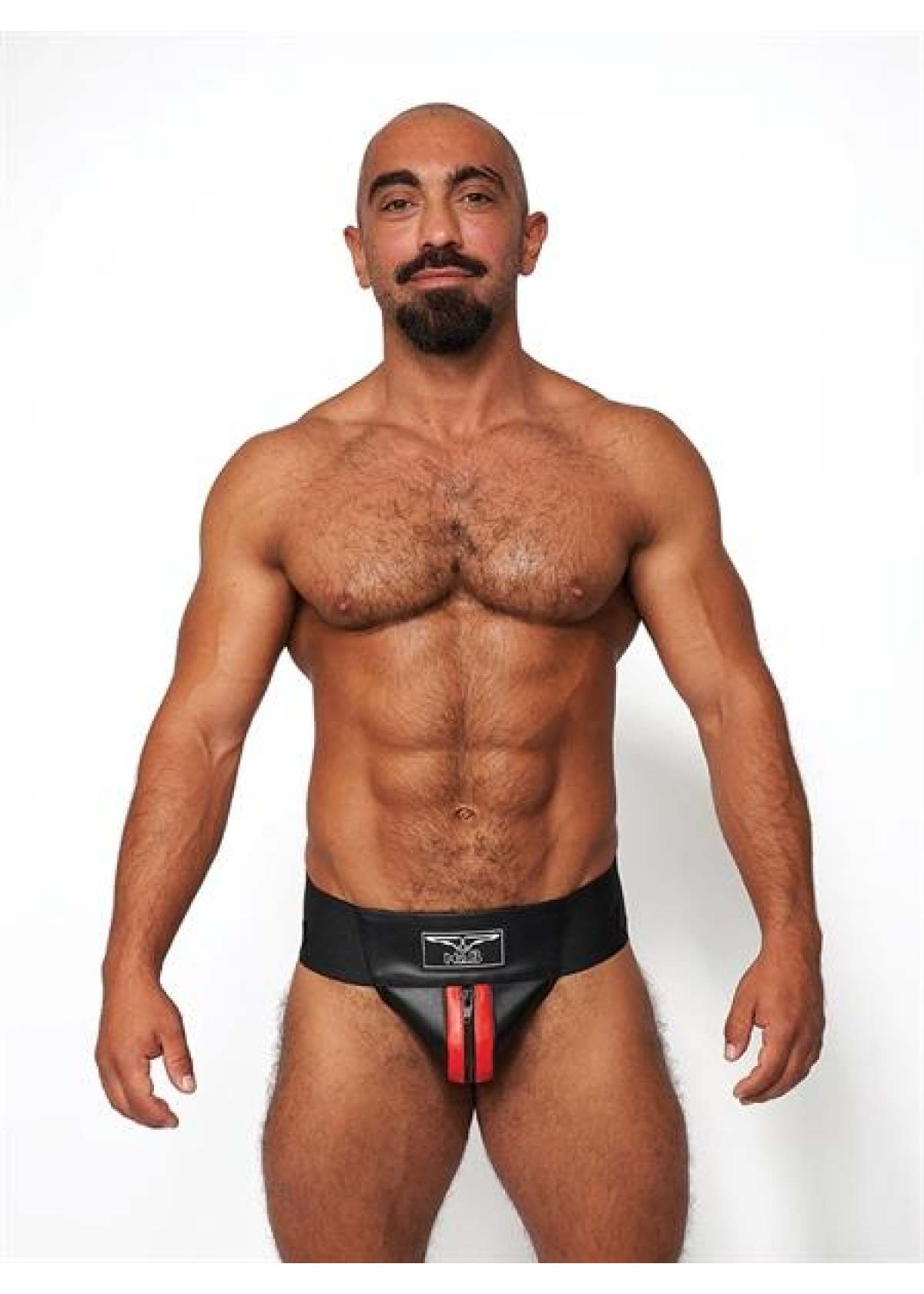 Mister B Leather Premium Jockstrap - Black Red