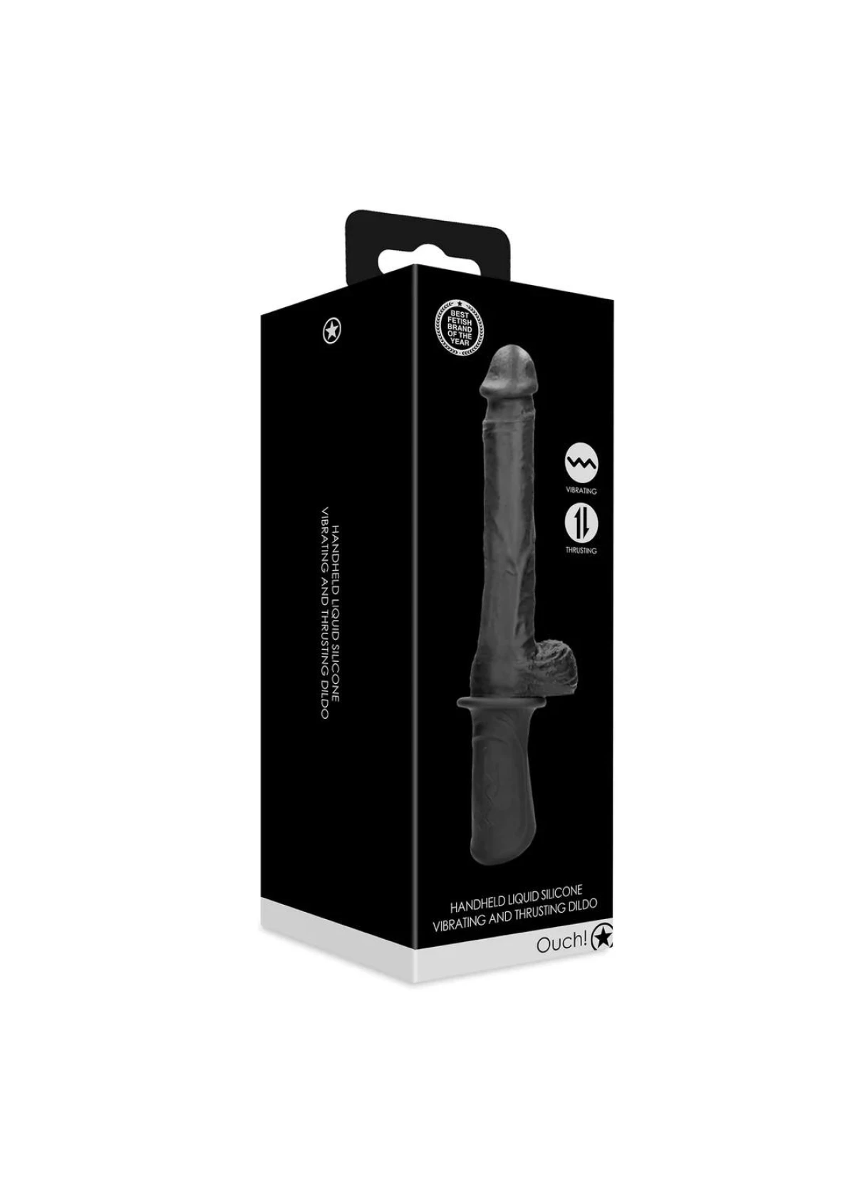 Hand Held Liquid Silicone Vibrating and Thrusting Sex Machine - Black