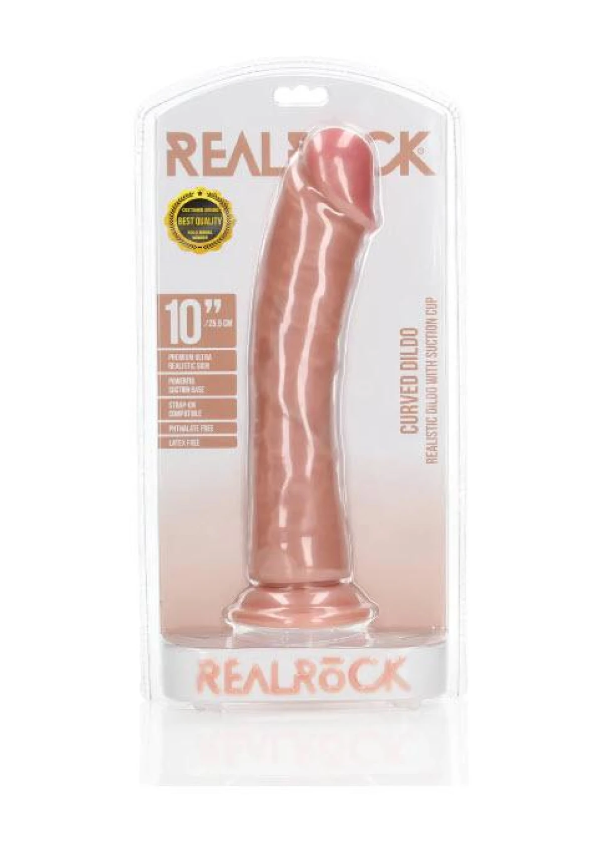 Curved Realistic Dildo with Suction Cup - 10 / 25,5 cm - Flesh