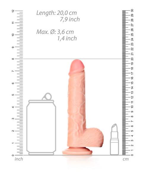 Straight Realistic Dildo with Balls and Suction Cup - 7 / 18 cm - Flesh - Bilde 7
