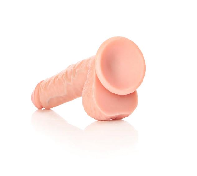 Straight Realistic Dildo with Balls and Suction Cup - 7 / 18 cm - Flesh - Bilde 6