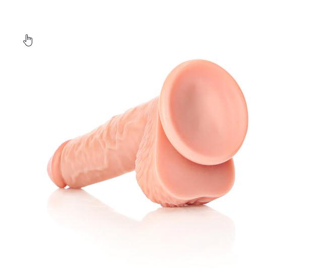 Straight Realistic Dildo with Balls and Suction Cup - 8 / 20,5 cm - Flesh - Bilde 5