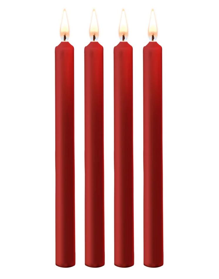 Teasing Wax Candles - 4 Pieces - Large - Red