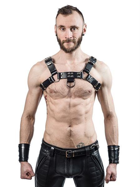 Mister B Leather Chest Harness Saddle Leather Black