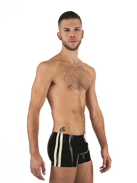 Mister B Rubber Trunks Black White