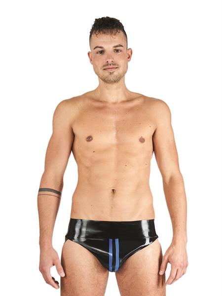 Mister B Rubber Jock Strap Black Blue