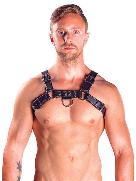 Mister B Leather Chest Harness Black-Black