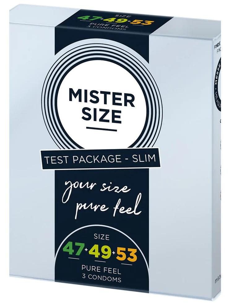 Pure Feel - Test Package Slim - Condoms 47, 49, 53 mm - 3 Pieces