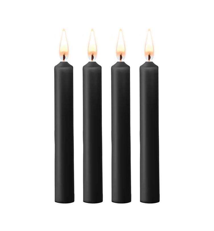 Teasing Wax Candles - 4 Pieces - Black