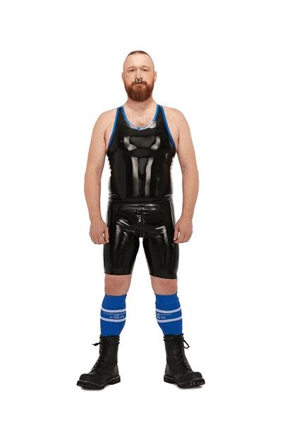 Mister B Rubber Muscle Shirt Black Blue