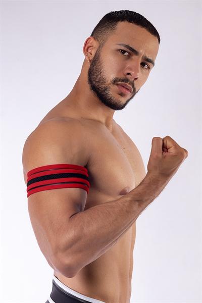 Mister B Neoprene Biceps Band Black Red