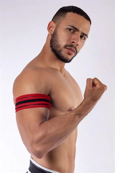 Mister B Neoprene Biceps Band Black Red