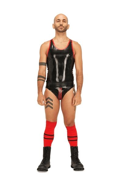 Mister B Rubber Muscle Shirt Black Red
