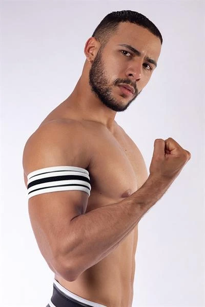 Mister B Neoprene Biceps Band Black White