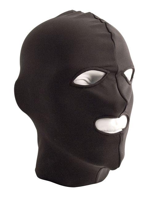 Mister B Lycra Hood Eyes and Mouth Open Black