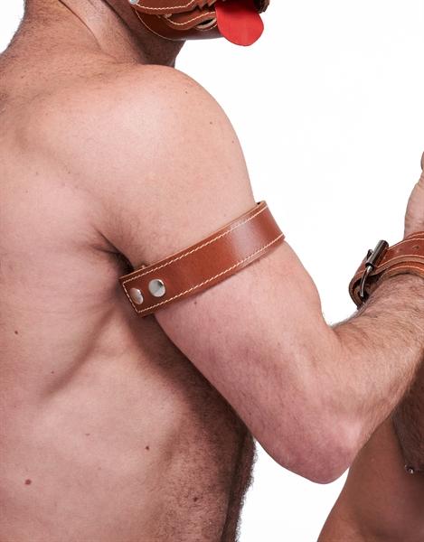 Mister B Leather Biceps Band Stitched - Brown