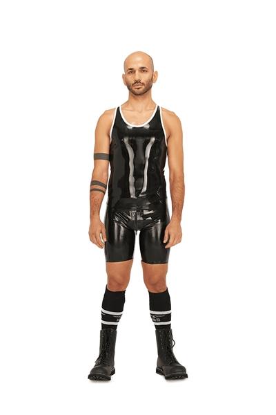Mister B Rubber Muscle Shirt Black White
