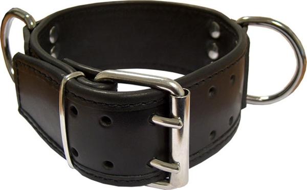 Mister B Leather Slave Collar D-Rings Broad