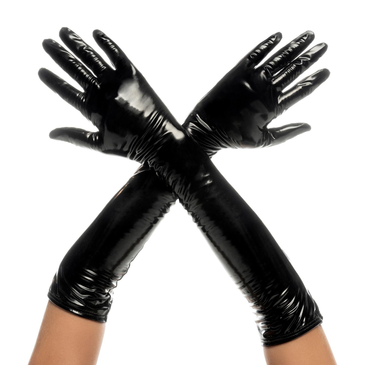 Cruella - High Gloss Gloves - Gloss Black