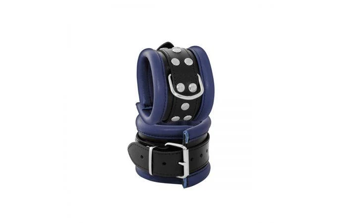 Leather Anklecuffs Blue - 6,5 cm