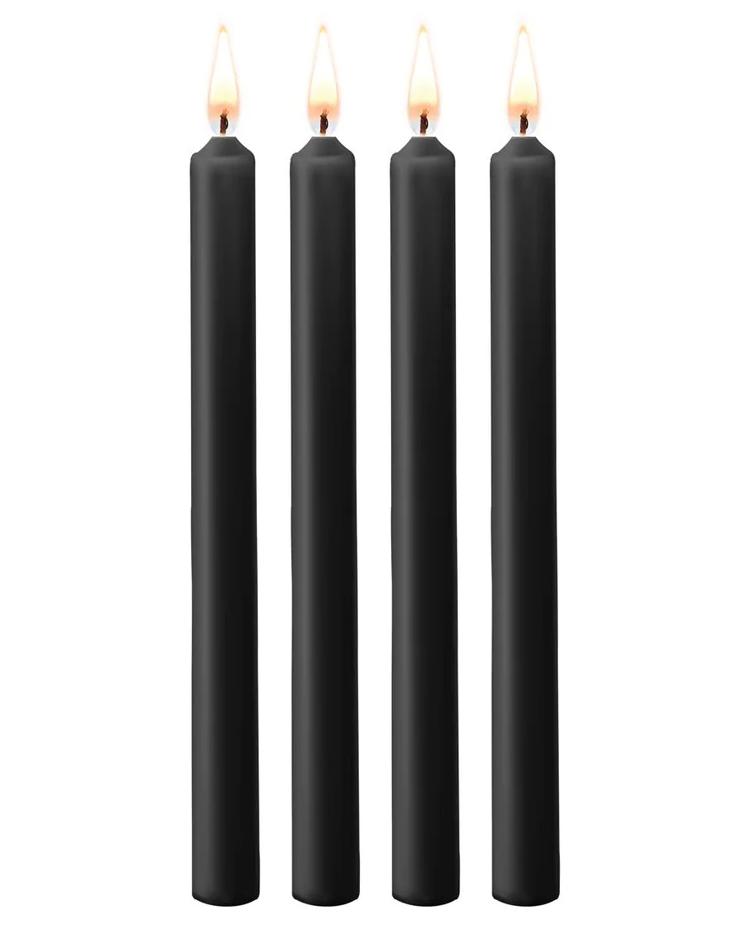Teasing Wax Candles - 4 Pieces - Large - Black