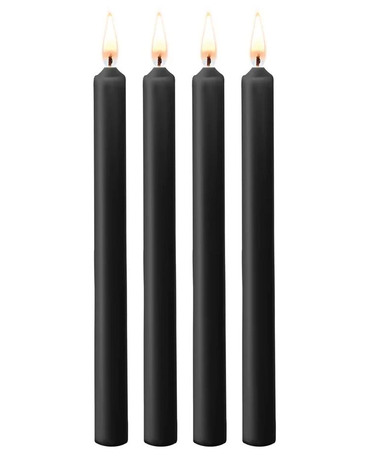 Teasing Wax Candles - 4 Pieces - Large - Black