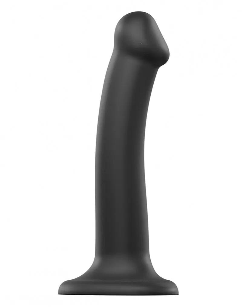 Strap-On-Me - Semi-Realistic Dual Density Bendable Dildo Size M - Black