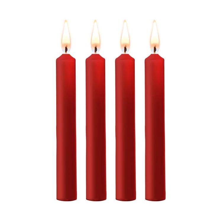 Teasing Wax Candles - 4 Pieces - Red