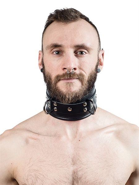 Mister B Leather Slave Collar Black Padding