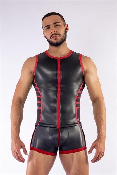 Mister B Neoprene V-Shaped Top Black Red